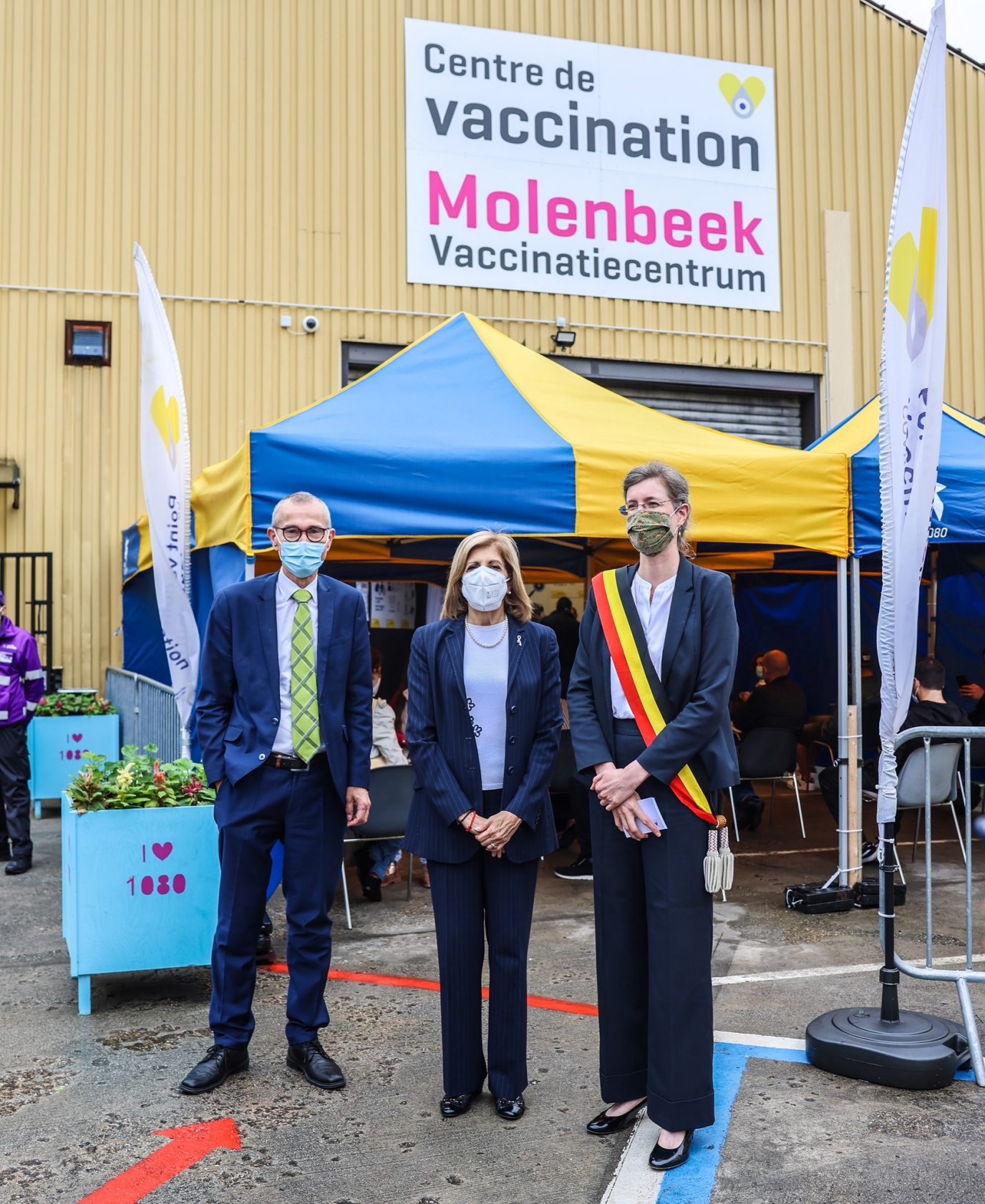 Bezoek vaccinatiecentrum en callcenter Molenbeek